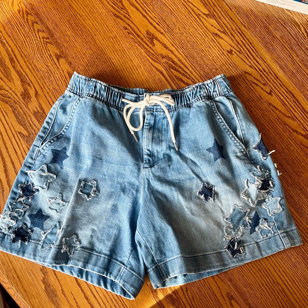 Anthropologie Pilrco Star Embellished Pull On Shorts